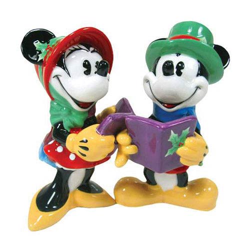 Mickey and Minnie Mouse Caroling Salt and Pepper Shakers